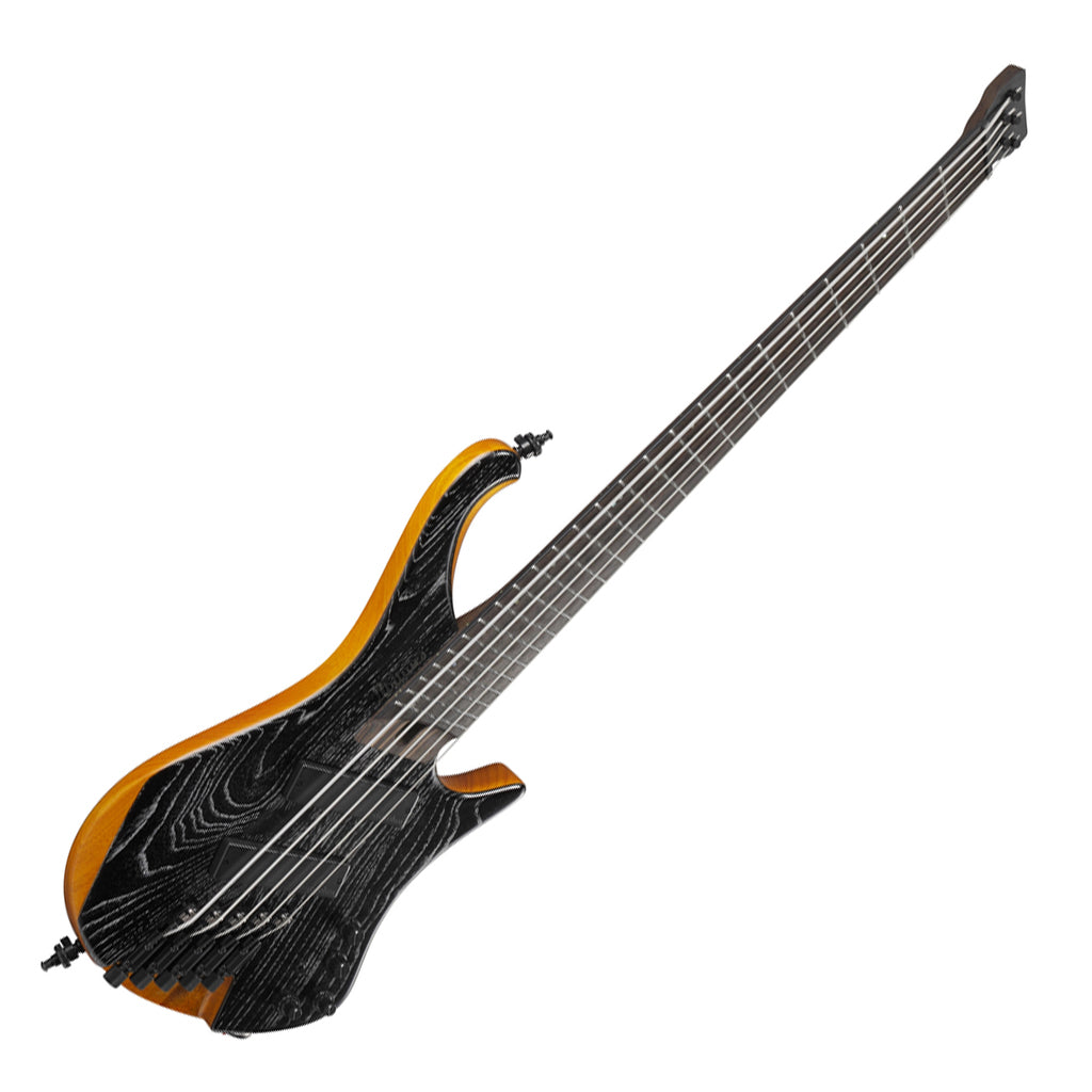 Ibanez EHB1135MS Silver Wave Black Low Gloss 5 String Electric Bass with Gig bag