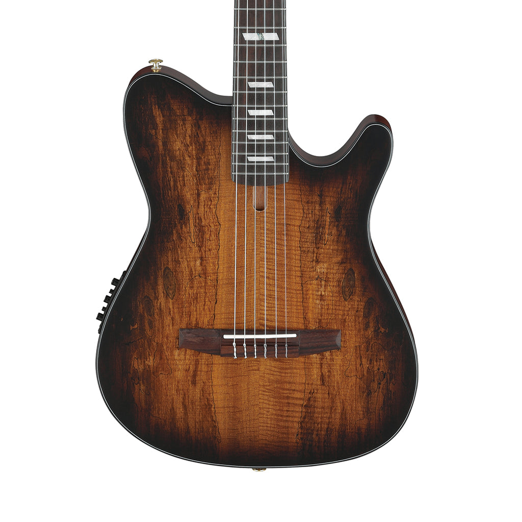 Ibanez FRH20SMN Nylon String Guitar Spalted Maple - Tobacco Burst Low Gloss