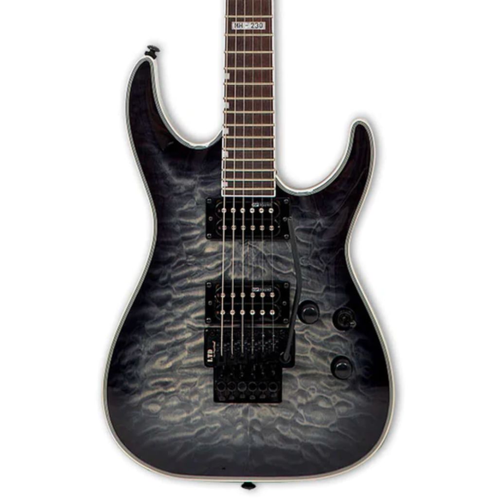 ESP LTD MH-230 QM FR Electric Guitar - Quilted Maple See Through Black Sunburst w/ Floyd Rose - LMH-230QMBLKSB