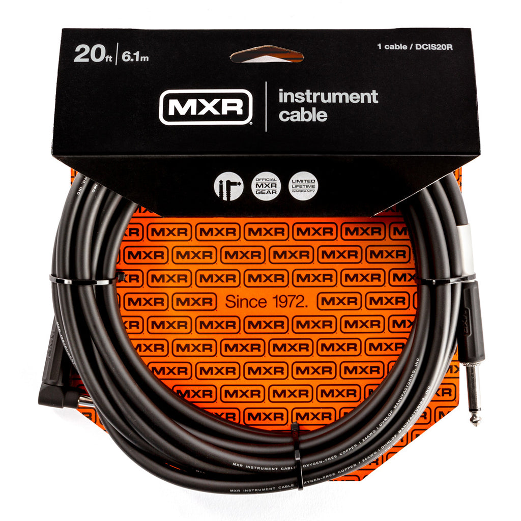 MXR 20ft Guitar Cable - Straight to Right Angle