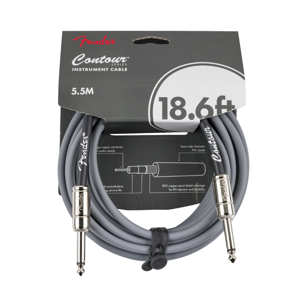 Fender - Contour Series Instrument Cable - Inca Silver, 18.6 feet