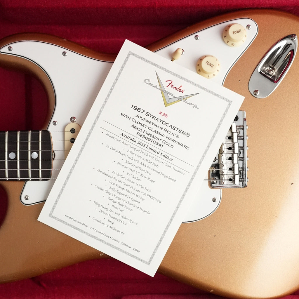 Fender Custom Shop Limited Edition 1967 Stratocaster Journeyman Relic w/Closet Classic Hardware - Aged Firemist Gold