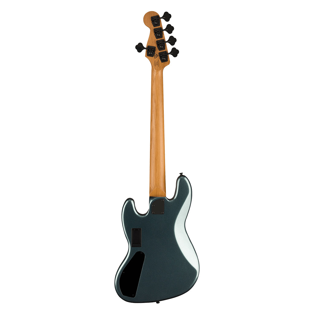 BSTOCK Squier Contemporary Active Jazz Bass® HH V, Roasted Maple Fingerboard, Black Pickguard, Gunmetal Metallic