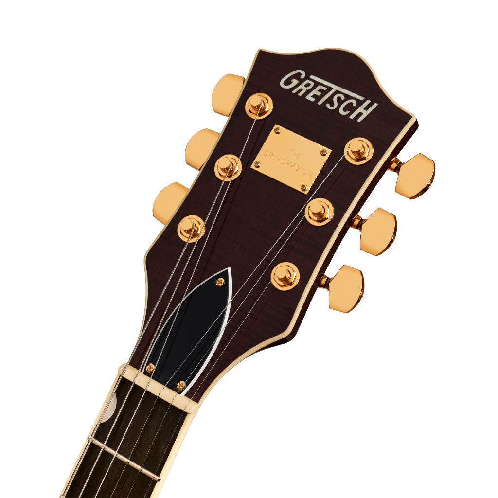 Gretsch Broadkaster Jr. LX Figured Center Block w/String-Thru Bigsby & Gold Hardware Ebony Fingerboard - Caramel Dawn