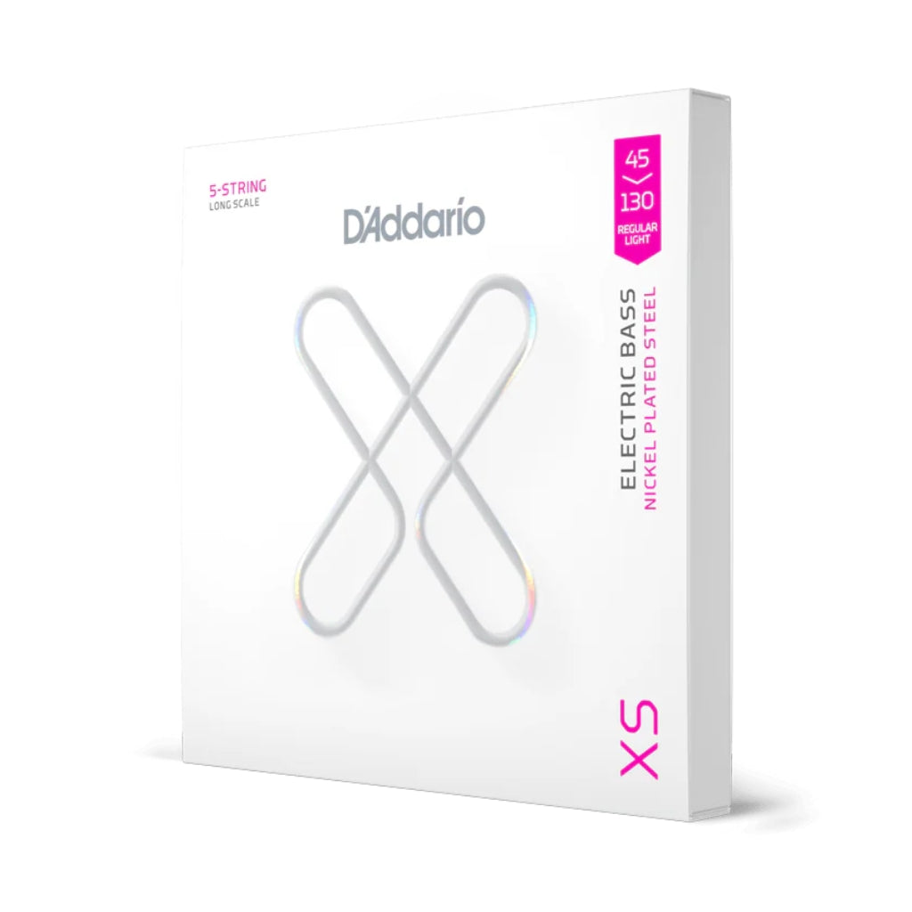 D'Addario - XSB45130 XS Nickel 5-string Electric Bass Guitar Strings - .045-.130 Regular Light
