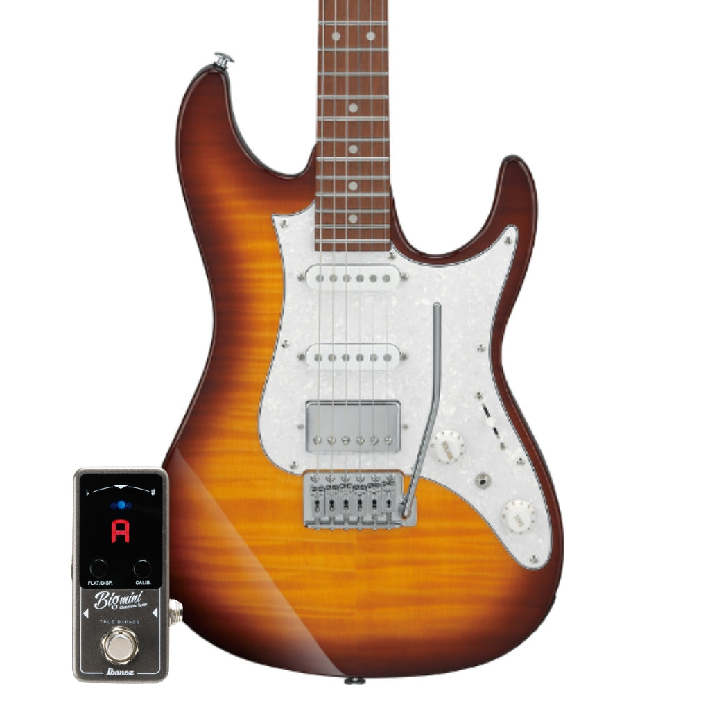 Ibanez - AZ22S1F TXB Electric Guitar Bundle With BIGMINI Tuner - Violin Sunburst