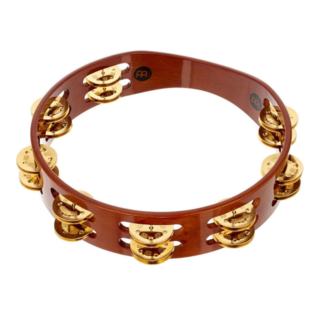 Meinl Traditional Wood Tambourine, Steel Jingles: 2 Rows, African Brown