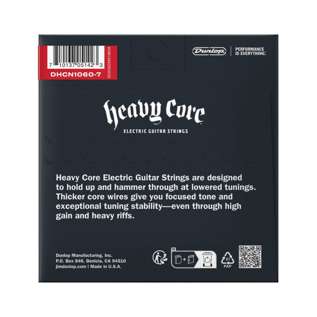 Dunlop Heavy Core Nickel Wound 7-String Heavy 10-60 Electric Guitar Strings