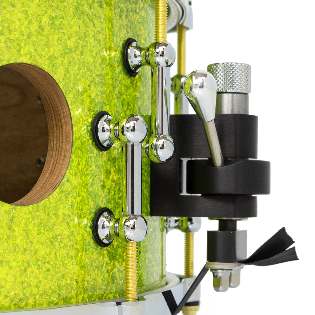SJC Custom Drums - XXV Anniversary 6.5x14" 25Ply Maple - Lime Glass Glitter