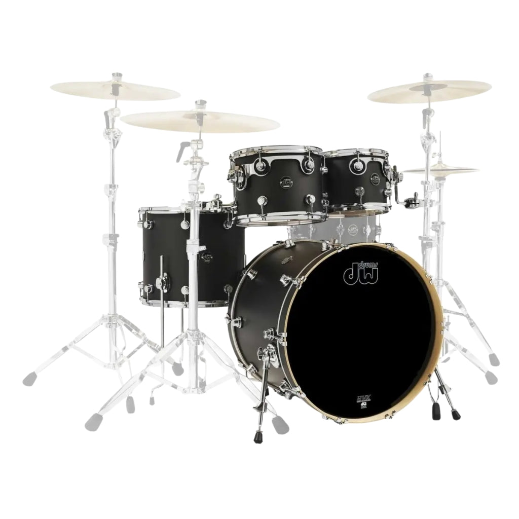 DW - Performance Series 4-piece Shell Pack with 22 inch Bass Drum - Charcoal Metallic