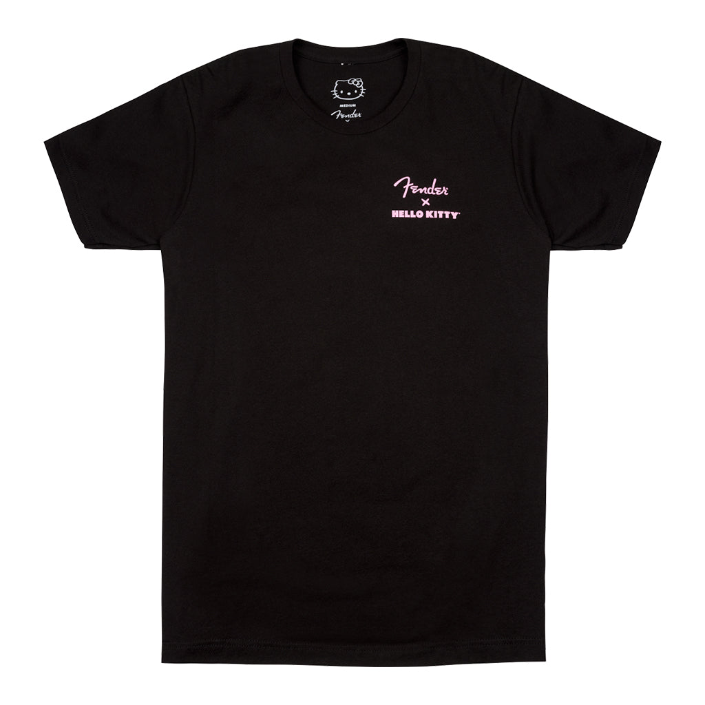 Fender Hello Kitty Back Logo Black Tee Small