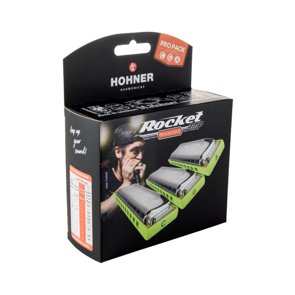 Hohner Rocket Amp Pro Pack Harmonica - C G A Major