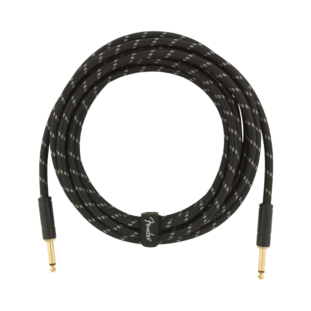 Fender - Deluxe Series Instrument Cable - Straight/Straight, 15', Black Tweed