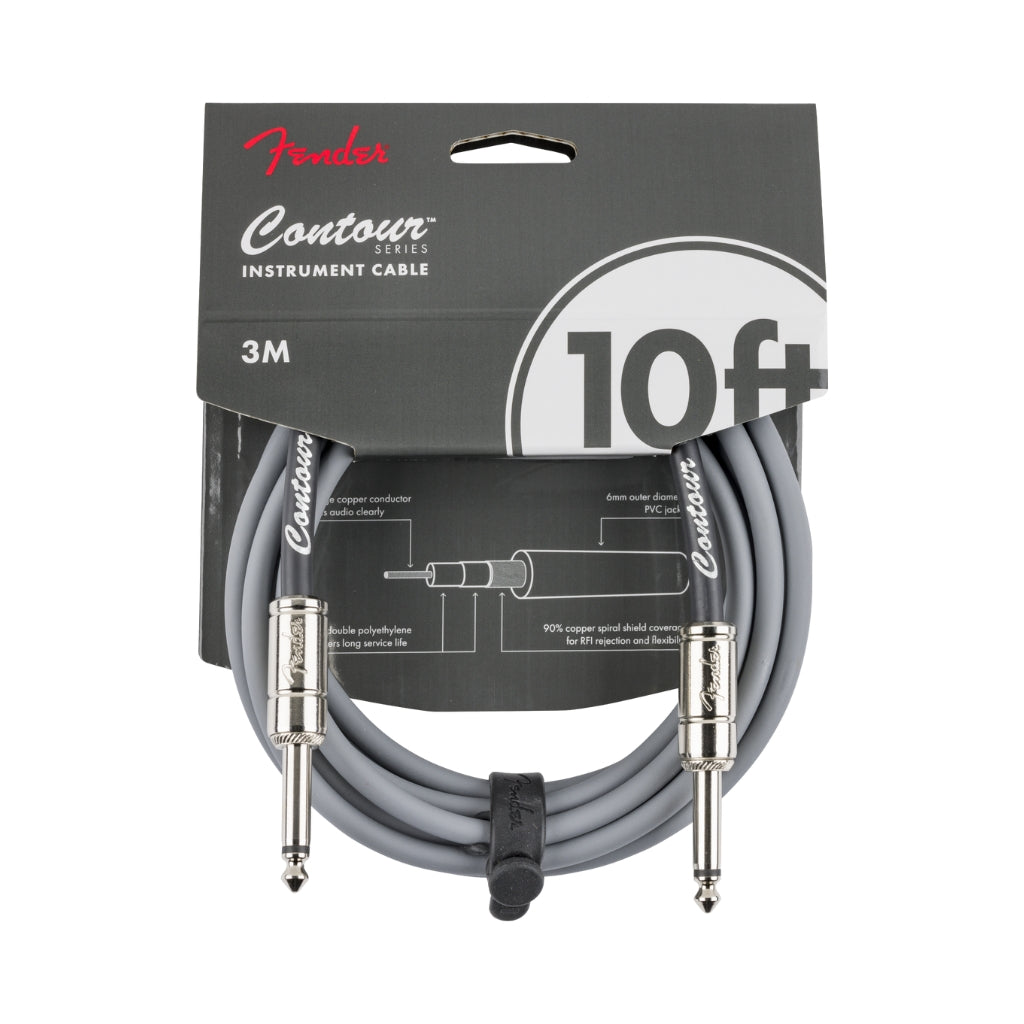Fender Contour Series 10ft Instrument Cable - Inca Silver