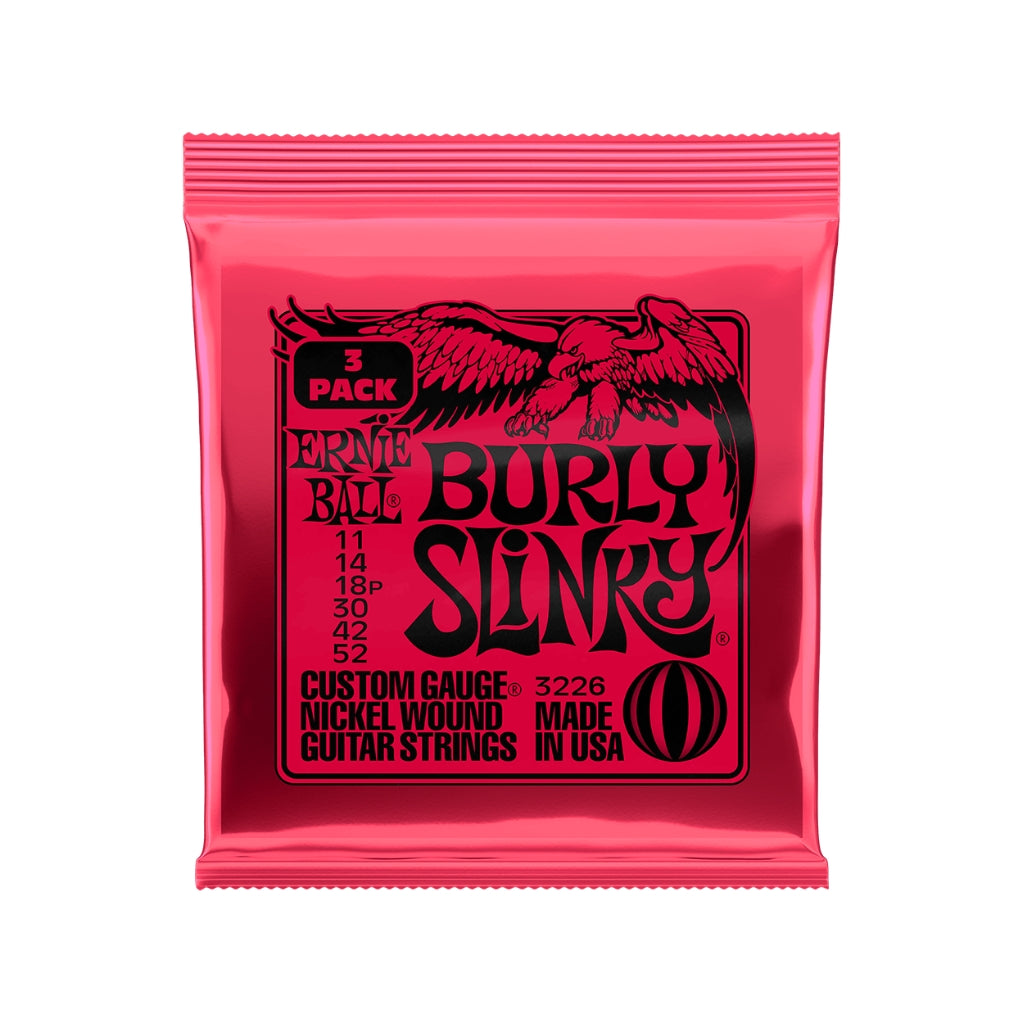 Ernie Ball Burly Slinky Nickel Wound 11-52 Electric Guitar Strings - 3 Pack