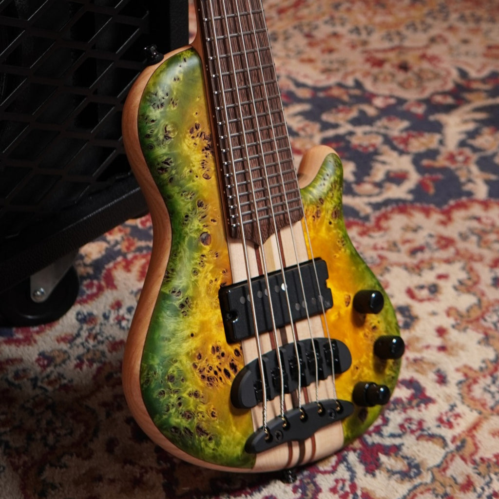 Mayones Cali 5 Eye Poplar Top, 11-Ply Neck Bass Guitar - Custom sky music