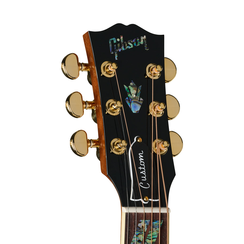 Gibson Hummingbird Elegant Koa Left Handed Acoustic-Electric Guitar - Honey Burst headstock