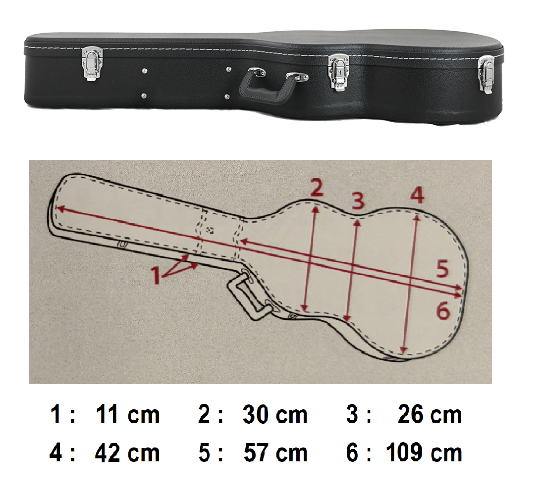 Nameless 335 Size Guitar Case, Black Exterior with Black Velvet Interior