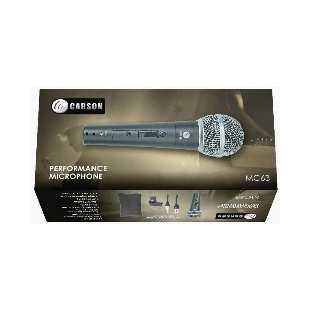 Carson MC63 Unidirectional Performance Microphone - Silver