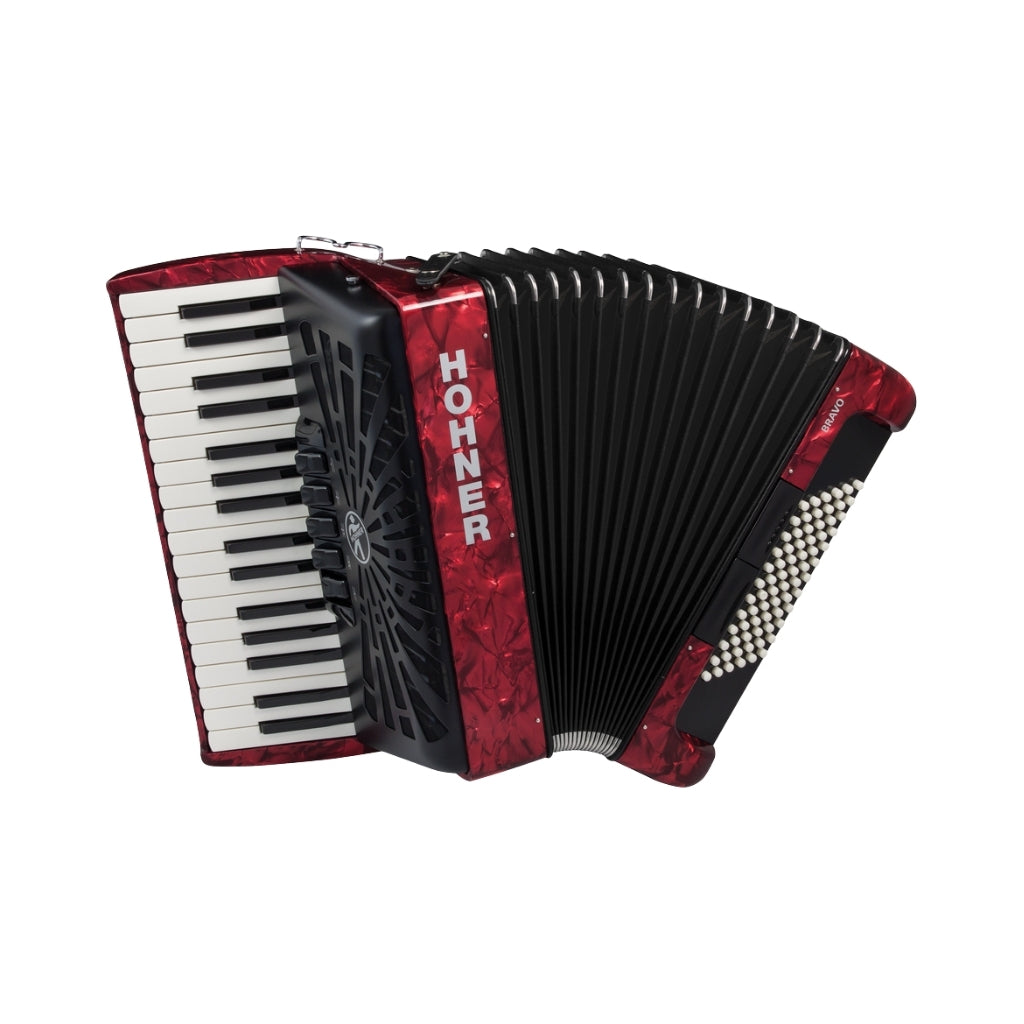 Hohner Bravo III 72 SilentKey Accordion - Red