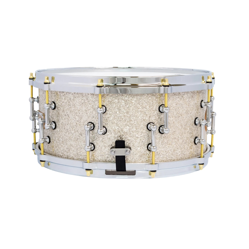 SJC Custom Drums - XXV Anniversary 6.5x14" 25Ply Maple - Silver Glass Glitter
