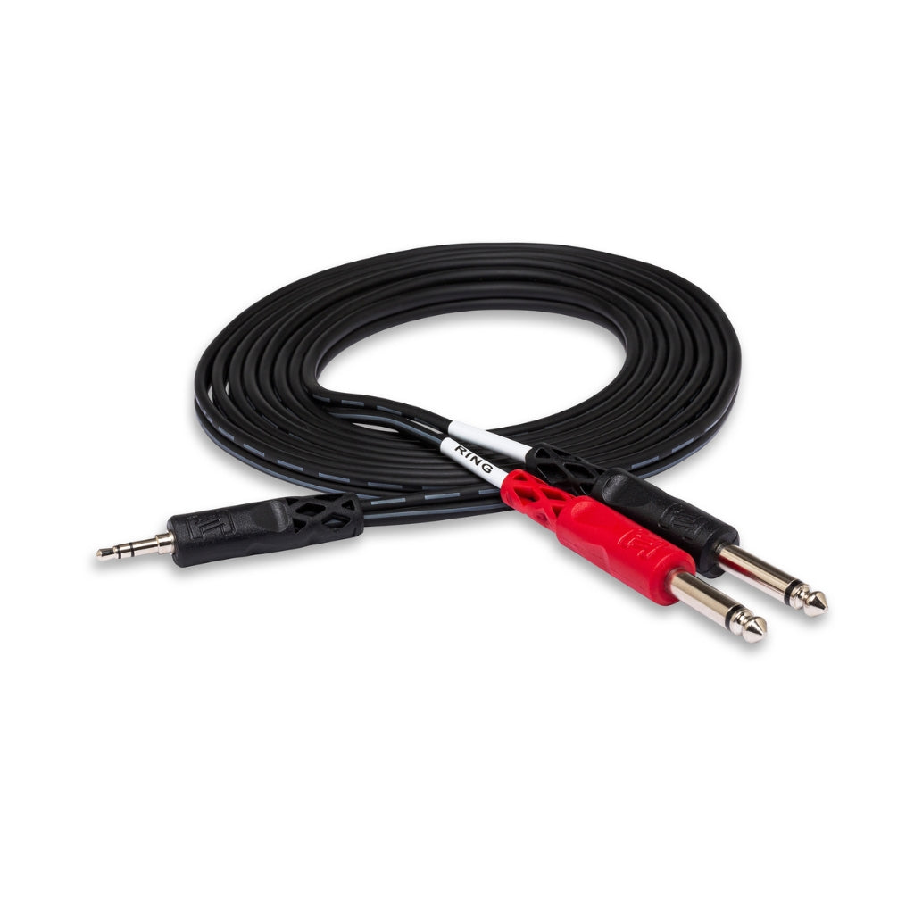 Hosa Technology - 3.5 mm TRS to Dual 1/4 in TS - Stereo Breakout Cable 3ft