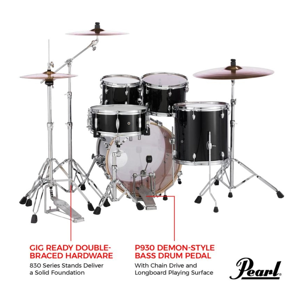 Pearl - Export 20" EXX Fusion Plus - Drum Kit Package with Zildjian Cymbals & Hardware, Jet Black
