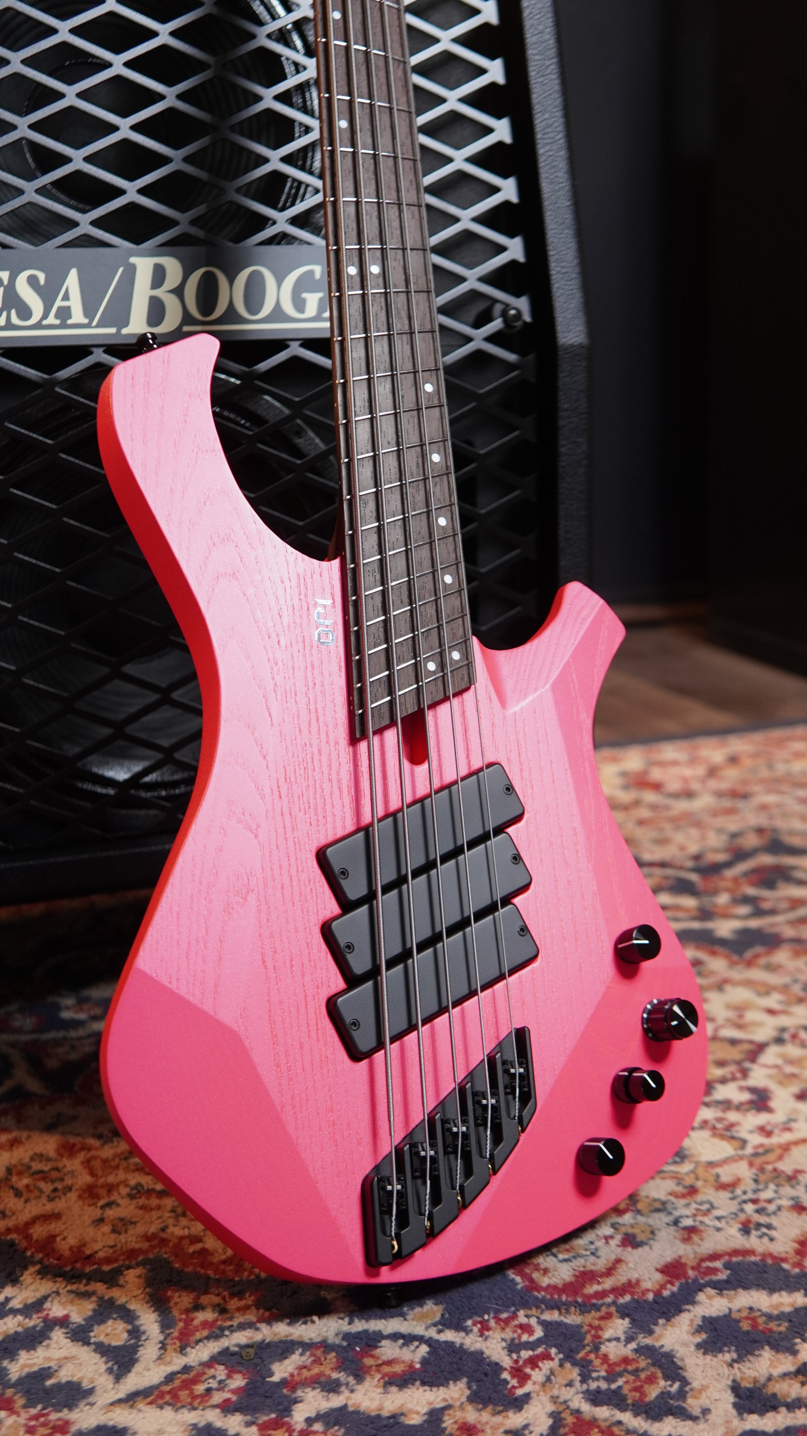 Mayones Ori Enji 5 Bass Guitar - Monolith Hot Pink