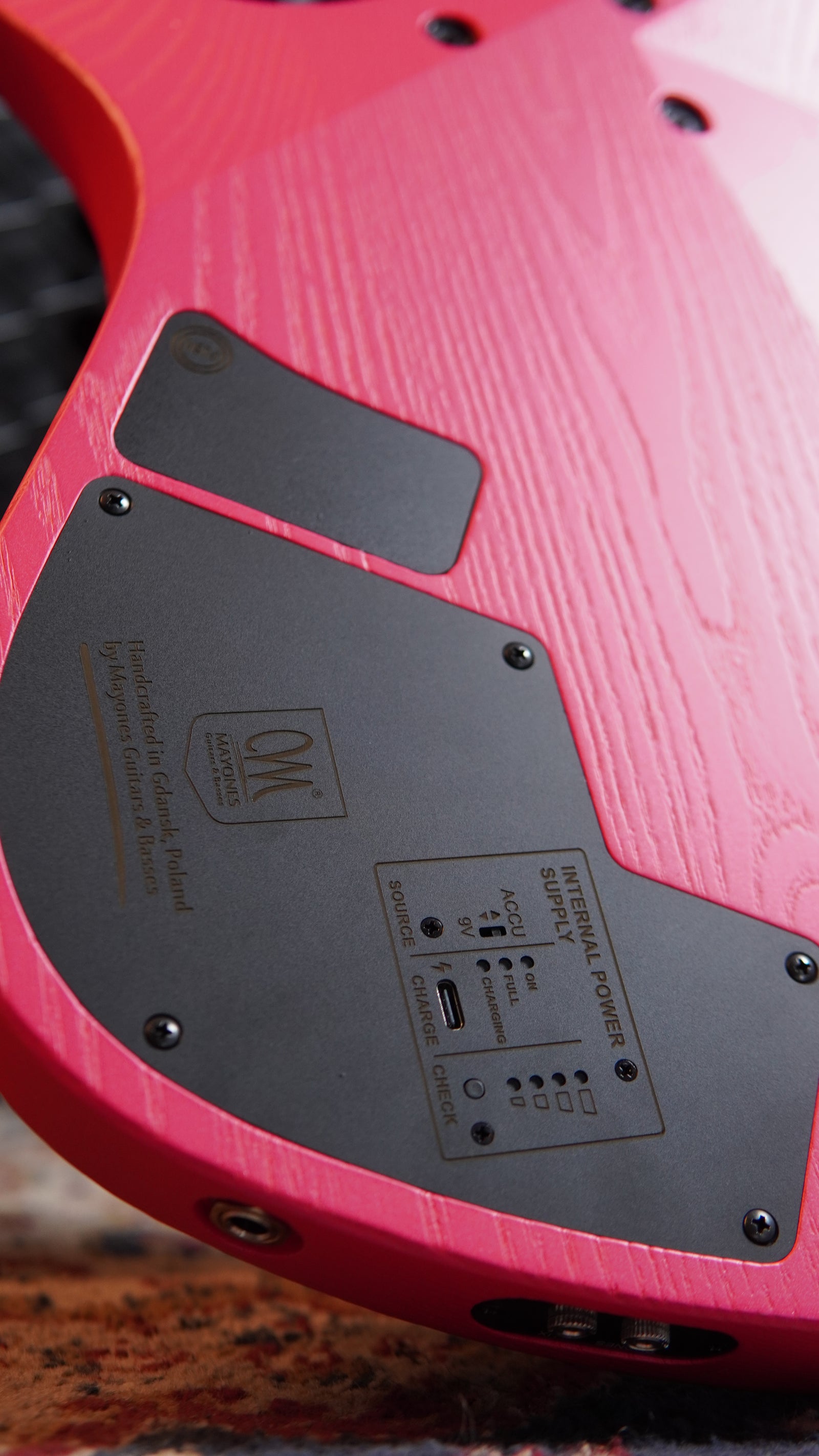 Mayones Ori Enji 5 Bass Guitar - Monolith Hot Pink