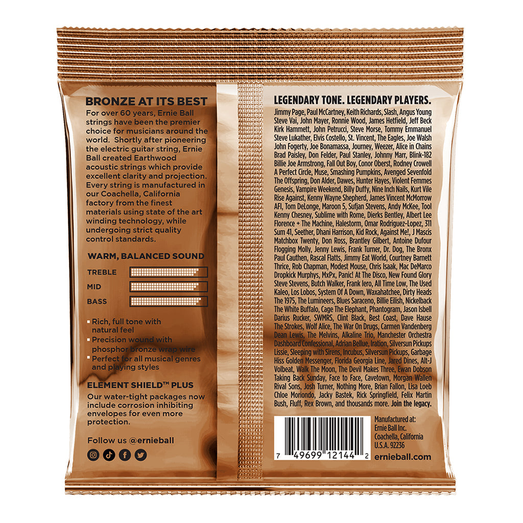 Ernie Ball E2144 Earthwood Phosphor Bronze Medium 13 56 Acoustic Guitar Strings Guitar Strings P02144