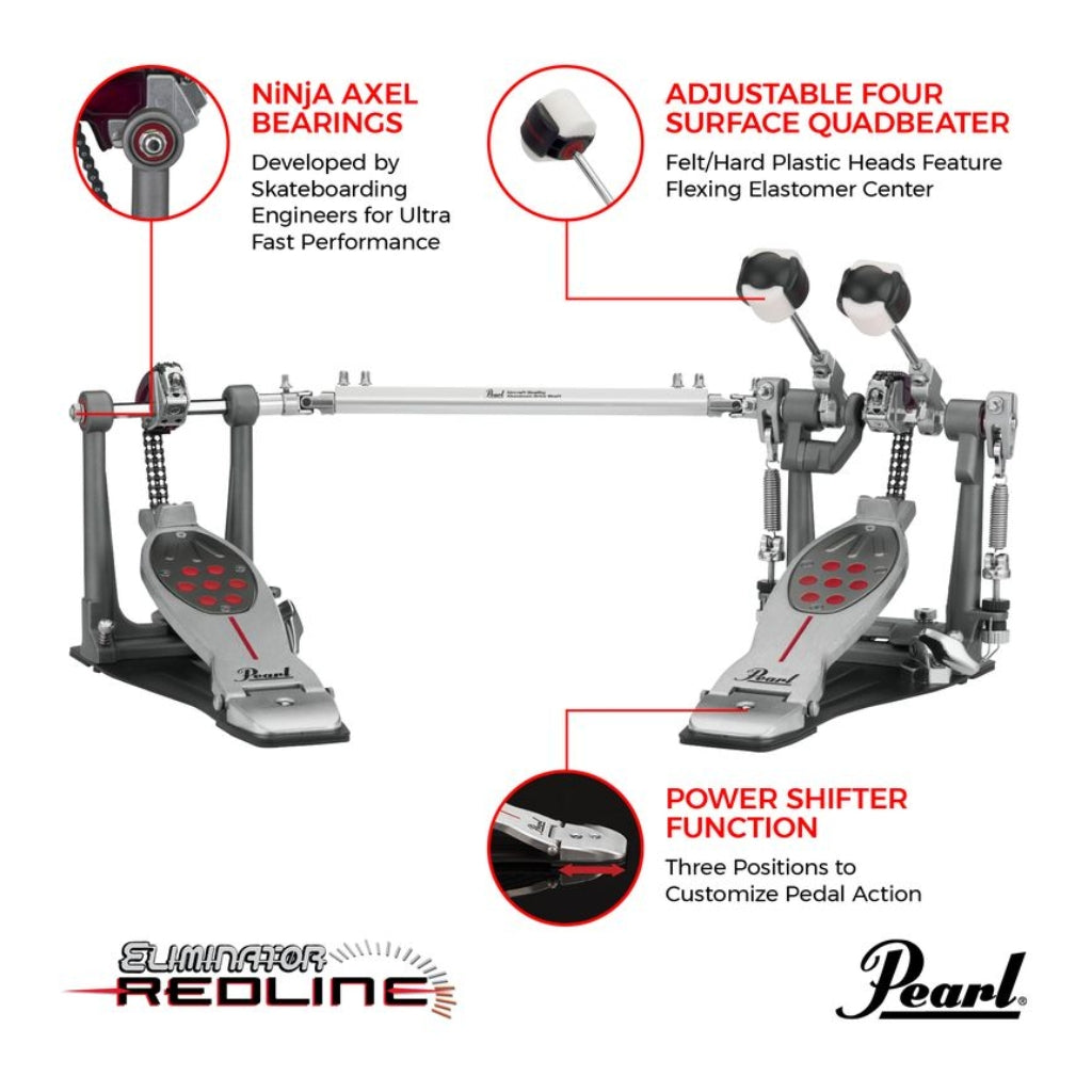 Pearl - Eliminator Twin Pedal - Chain Drive w/ Case
