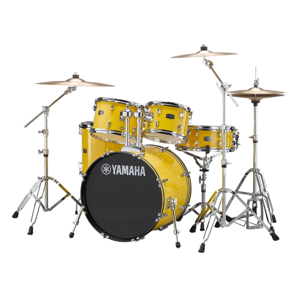 Yamaha - Rydeen Fusion Size 5-Piece Complete Drum Set with Hardware and Cymbals - Mellow Yellow
