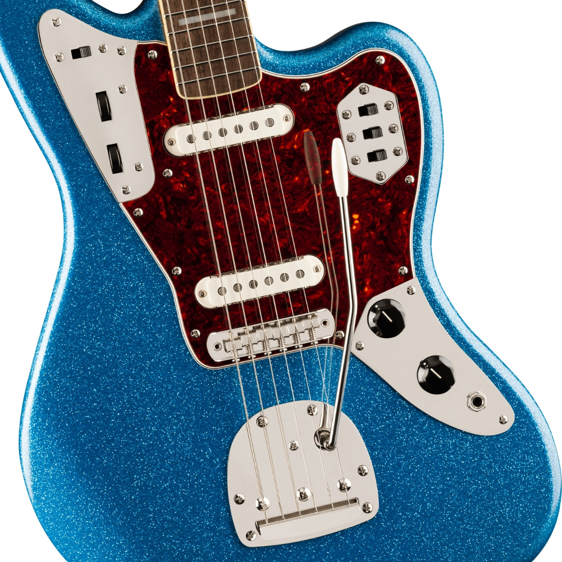 Squier - FSR Classic Vibe '70s Jaguar Electric Guitar - Blue Sparkle, Laurel Fingerboard