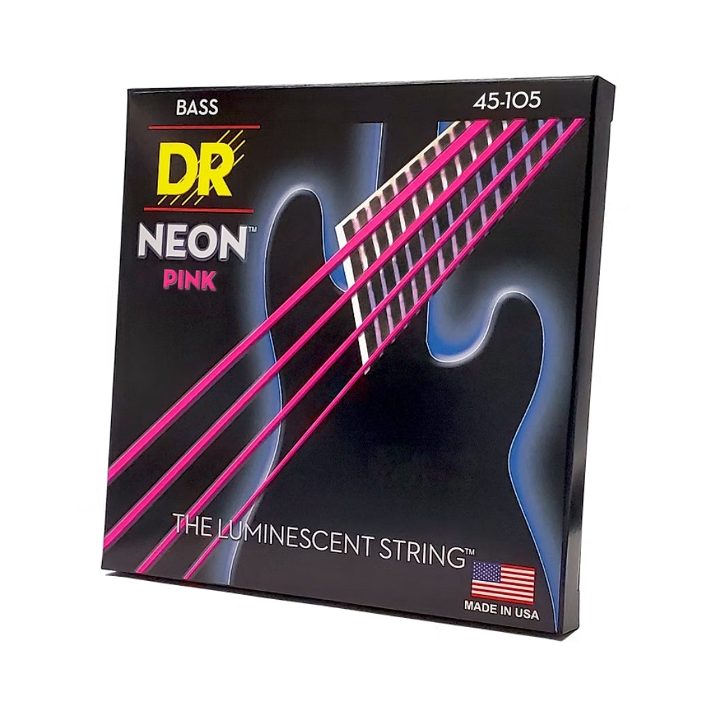DR Strings - Hi-Def Neon Purple K3 Coated Bass Guitar Strings - Medium 45-105