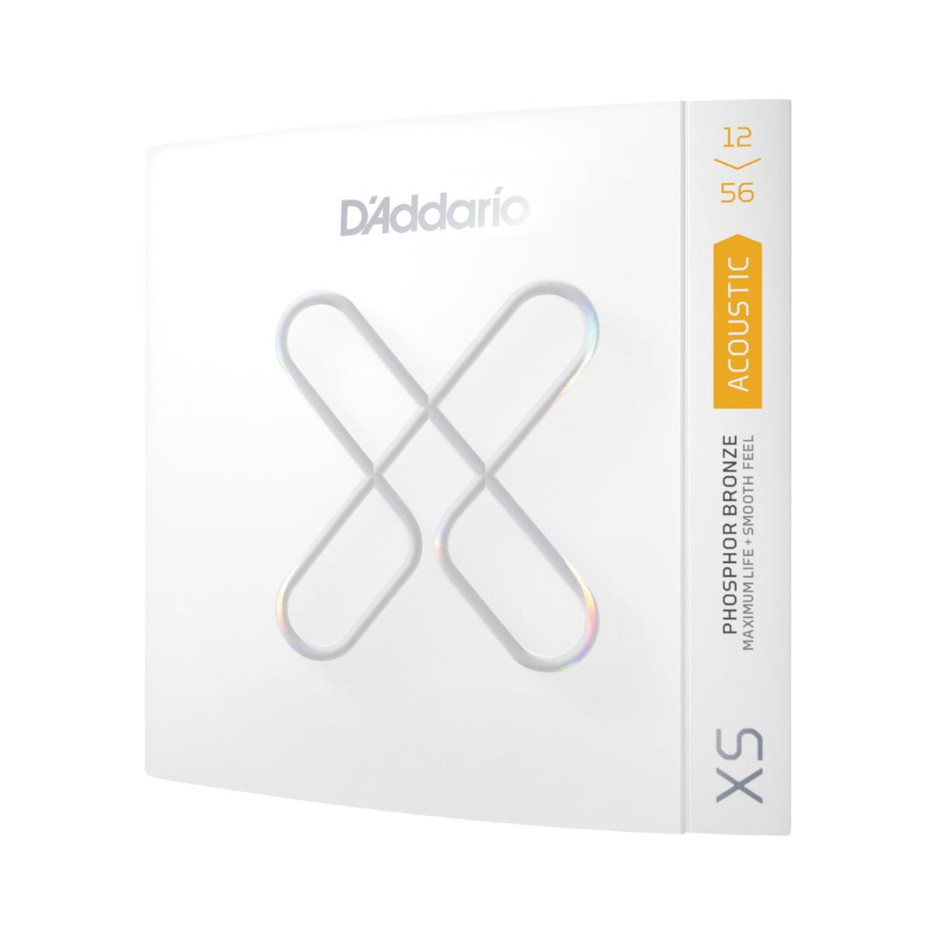 D'Addario - XSAPB1256 XS Phosphor Bronze Coated Acoustic Guitar Strings - .012-.056 Light Top/Medium Bottom