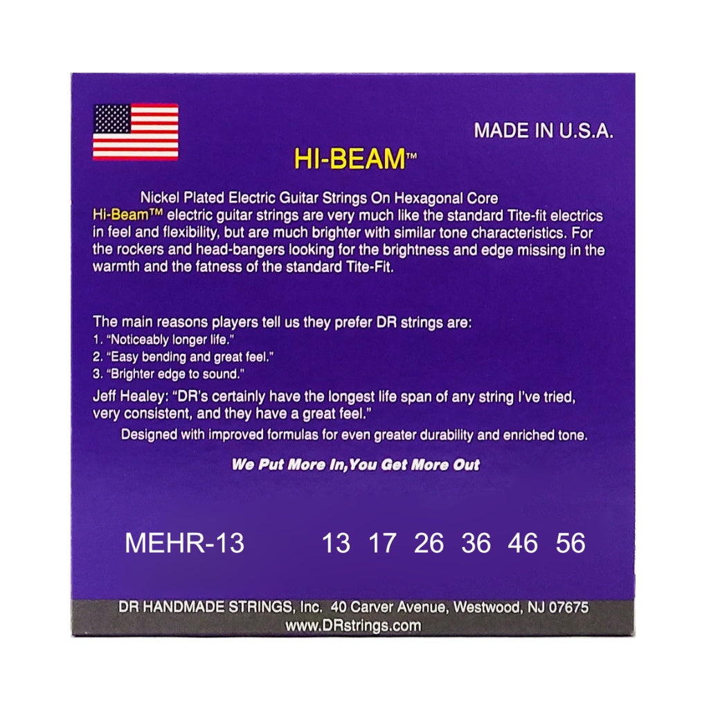 DR - Hi-Beam Nickel Plated Electric Guitar Strings - Extra Heavy 13-56