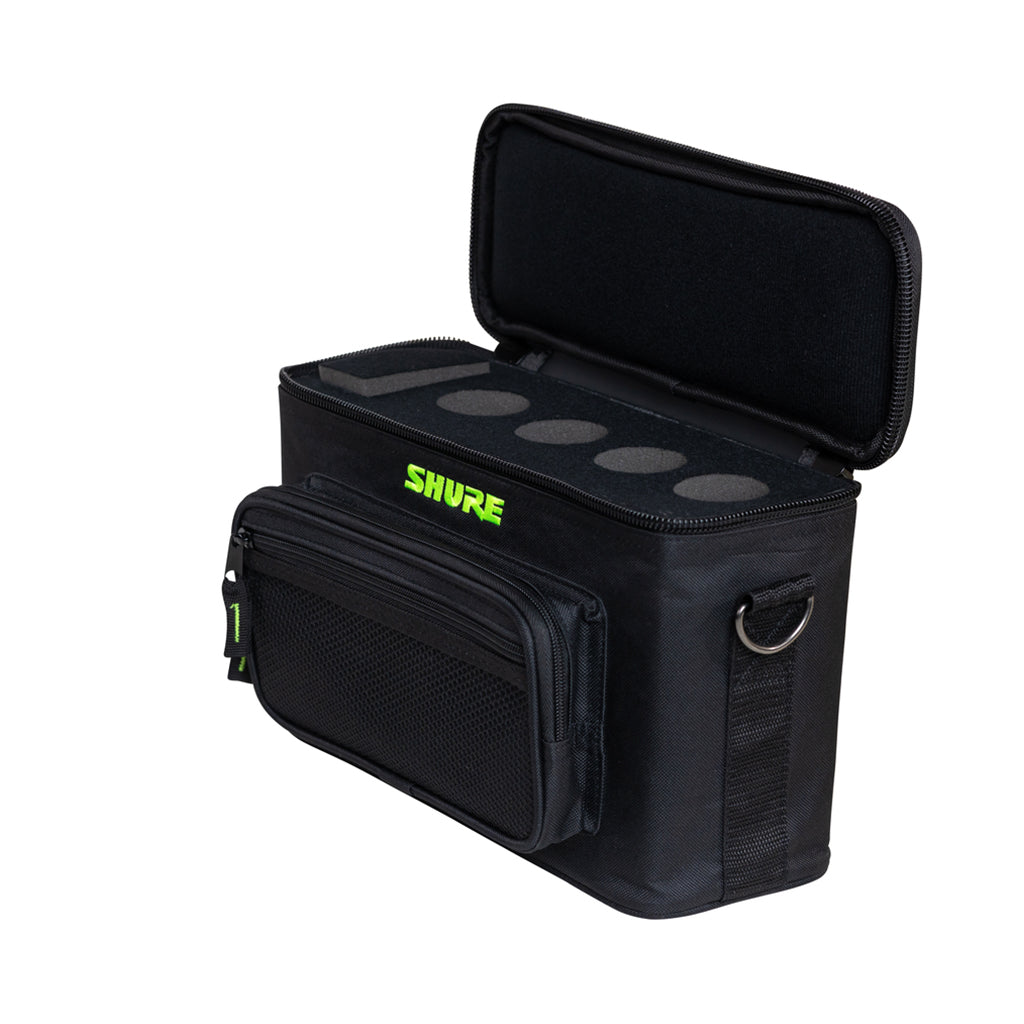 Shure By Gator SH-MICBAG04 Padded Microphone Bag - Holds Up to 4 Mics