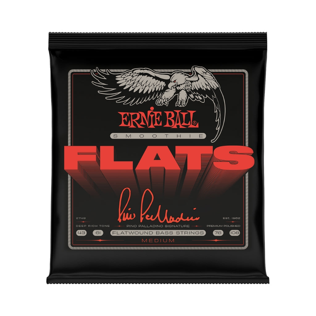 Ernie Ball 2749 Pino Palladino Smoothie Flats Electric Bass Guitar Strings - .043-.108 Medium