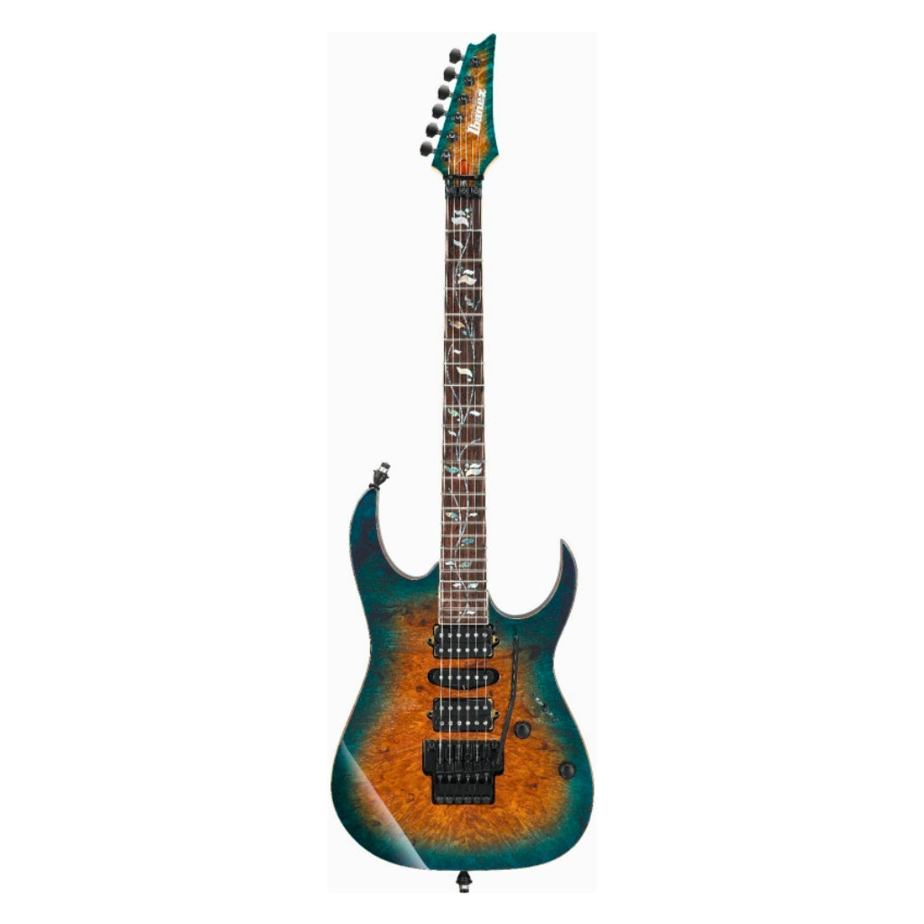 IBANEZ - RG J.Custom with Exotic Hard Maple Top Electric Guitar - Paraiba Blue Burst, Sky Music Exclusive