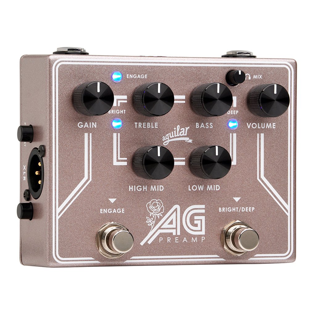 Aguilar AG Preamp/Direct Box - Breast Cancer Awareness Month, Rose Gold Sparkle Effects Pedals Sky Music