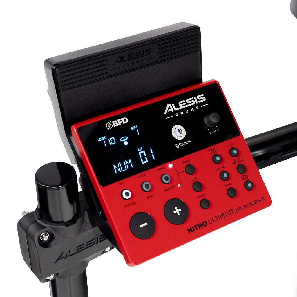 Alesis Nitro Ultimate 9-Piece Professional Electronic Drum Kit w/Stand-Mounted Hi-Hat and Bluetooth Electronic Drum Kits Sky Music