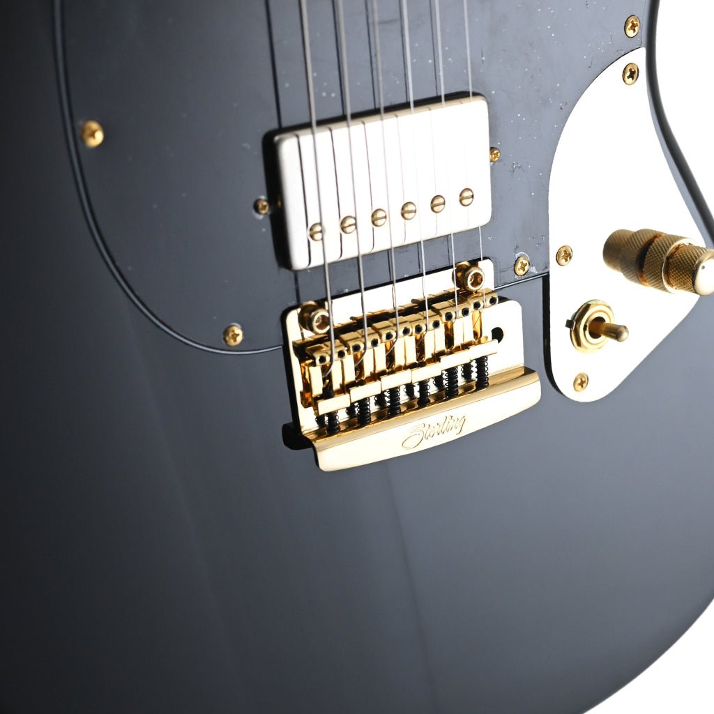 B-STOCK Sterling Stingray Guitar SR Jared Dines - Black w Gold Hardware Electric Guitars Sky Music