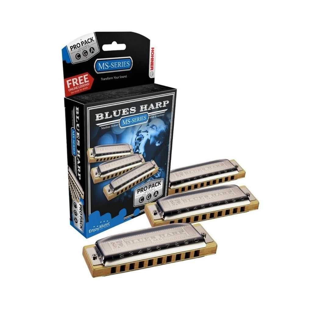 Hohner - MS Series Blues Harp Pro Triple Pack - Keys of C, G, A