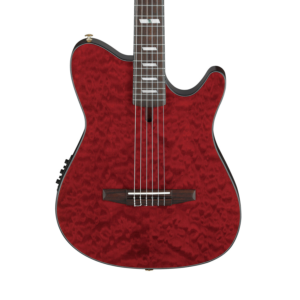 Ibanez FRH20QMN Nylon String Guitar Quilted Maple - Wine Red Low Gloss