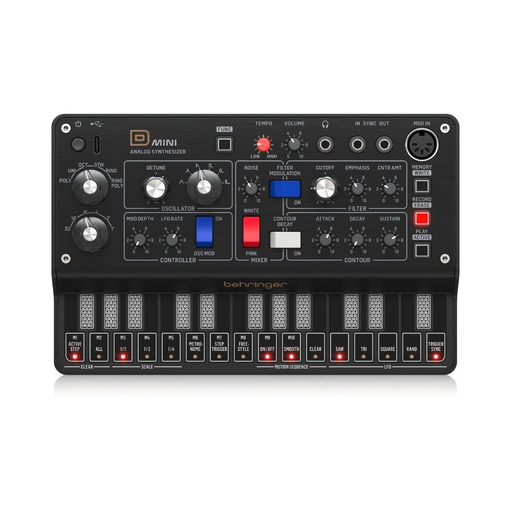 Behringer D Mini Portable Analog Synthesizer MIDI Controllers Sky Music