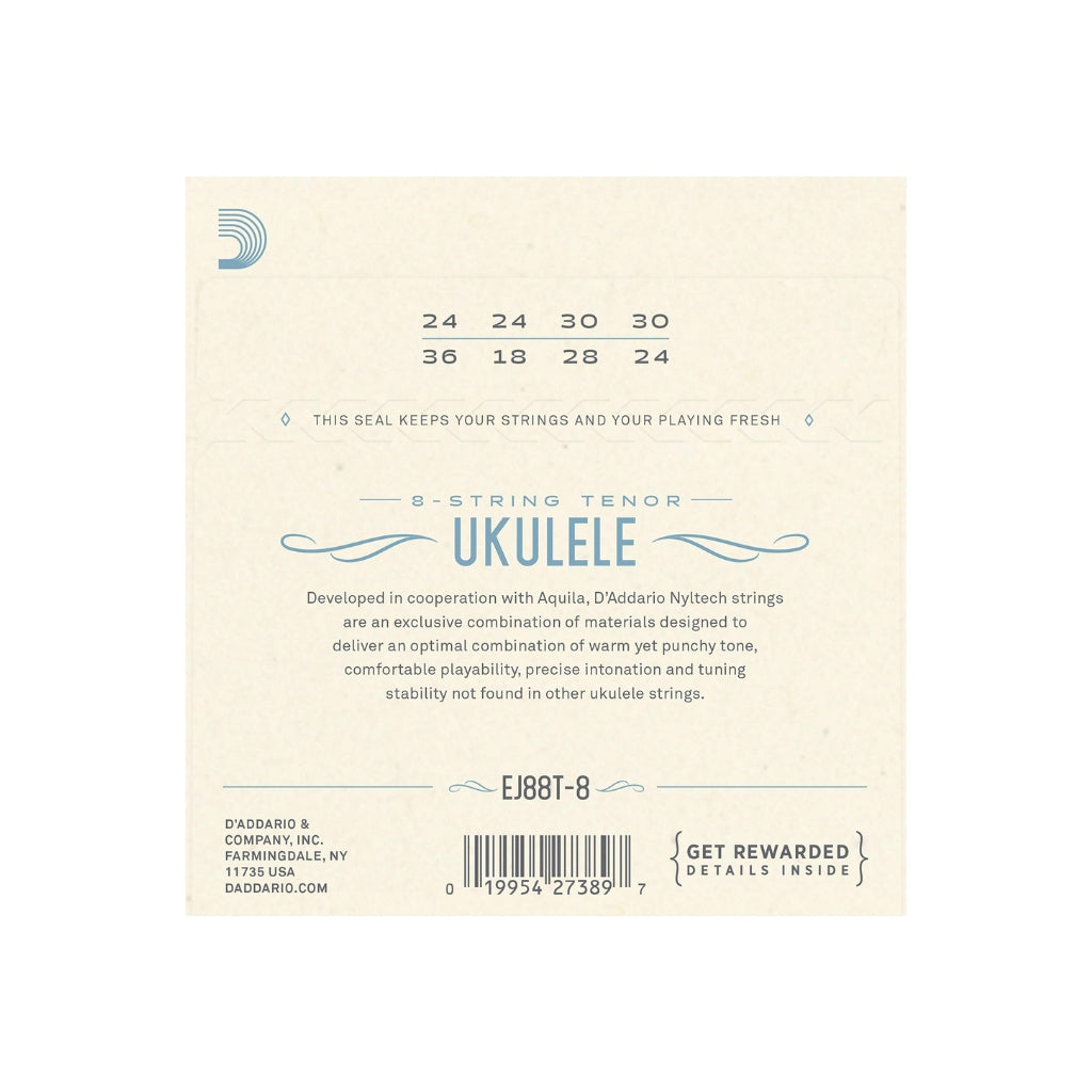 D'Addario - EJ88T-8 Nyltech - 8-String Tenor Ukulele Strings
