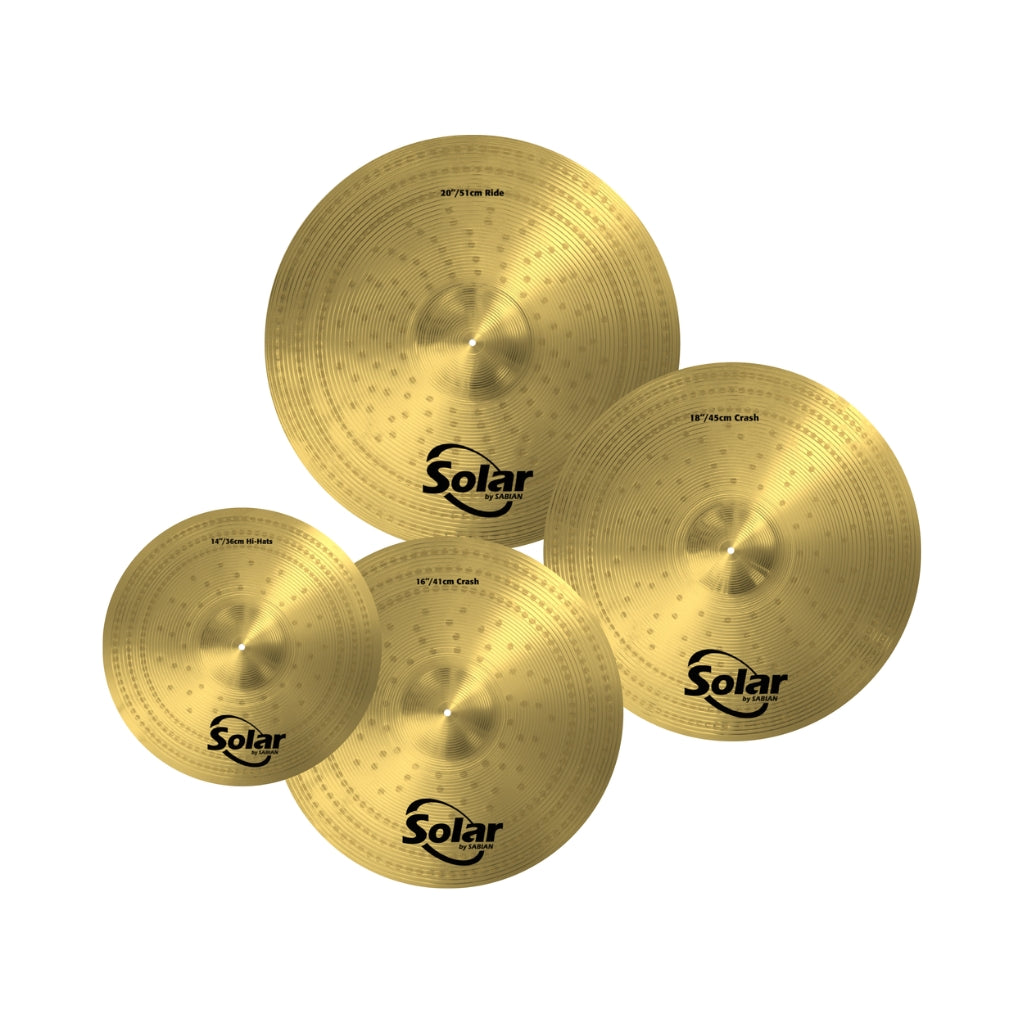 Sabian Solar Performance Set Plus Cymbal Pack - 14" Hats, 16" and 18" Crash, 20" Ride