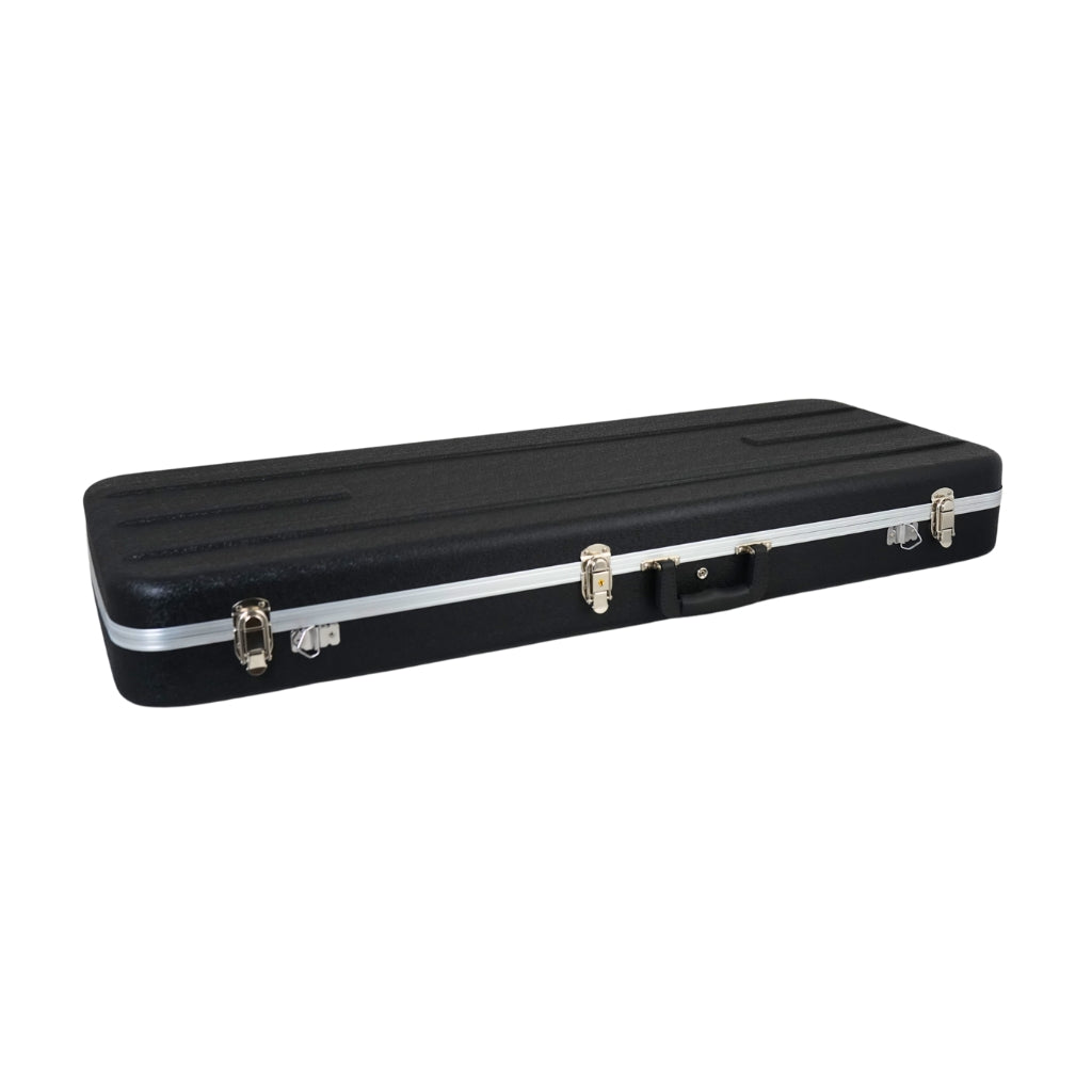 ABS Bass Guitar Hard Case - Black with Silver Interior