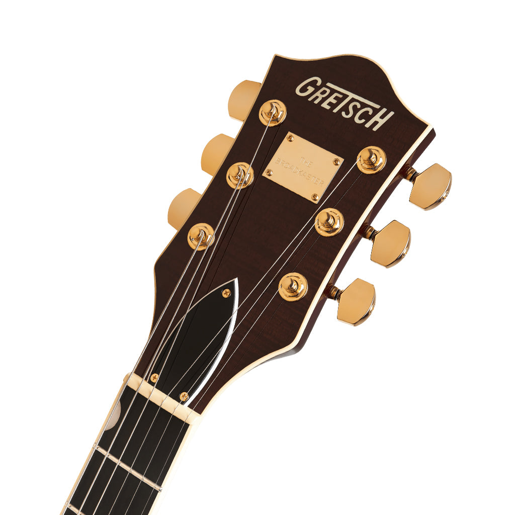 Gretsch Broadkaster LX Figured Center Block w/String-Thru Bigsby & Gold Hardware Ebony Fingerboard - Havana Burst