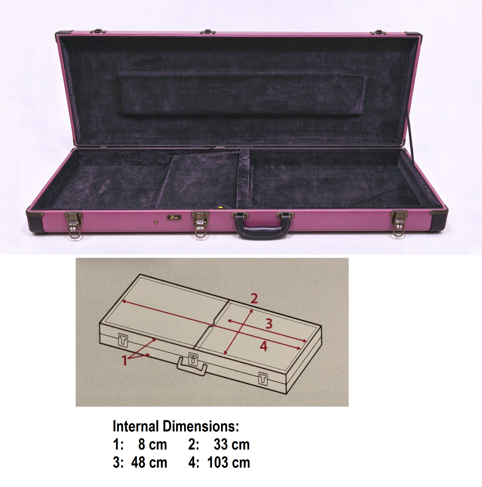 Rainbow Rectangle Electric Guitar Case WC100-RE-PINK